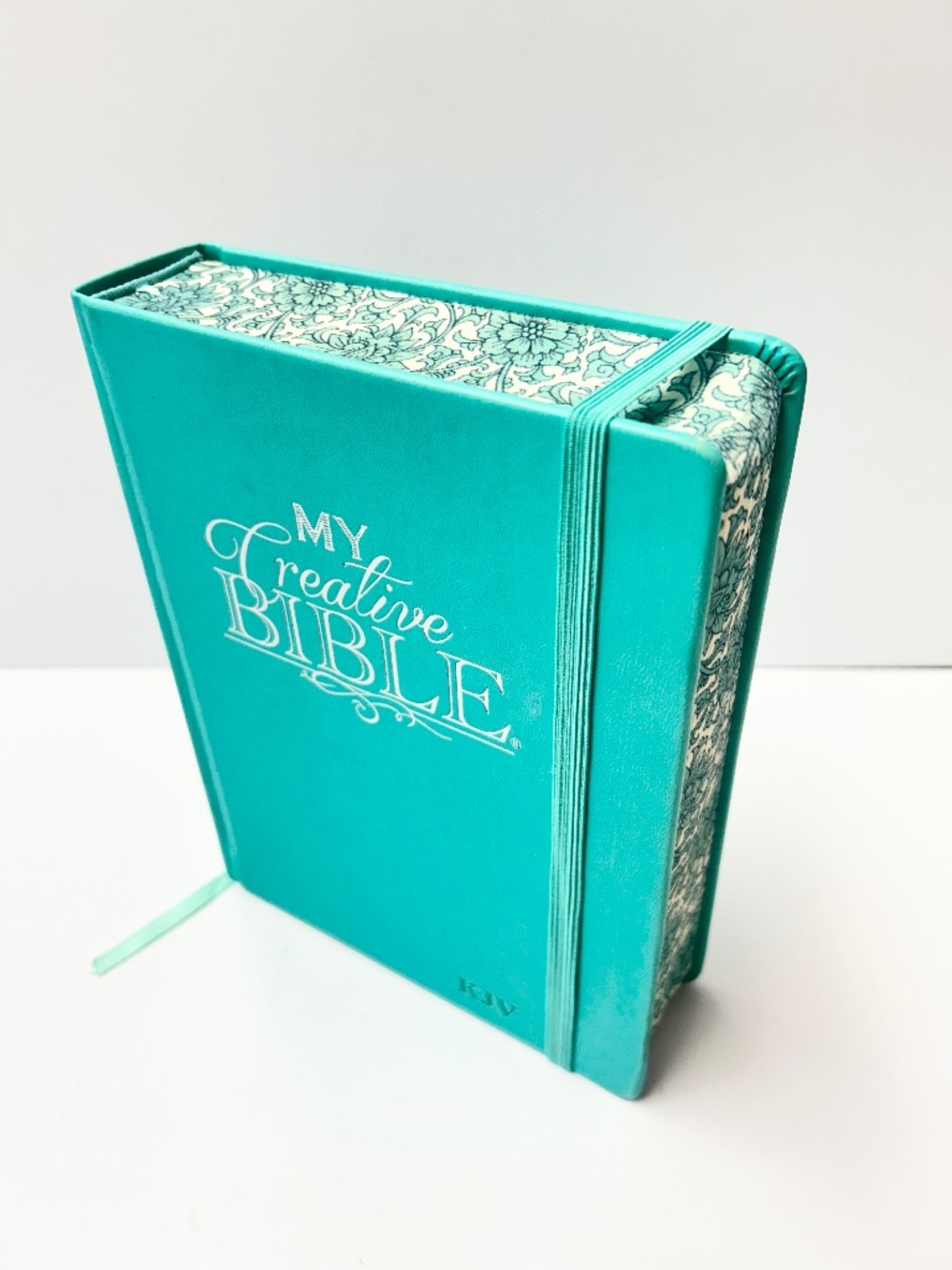 New My Creative Bible KJV Auqa Hardcover Faux Leather Note Taking Journaling
